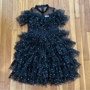 Hannah Banana Black Dress with Star Accents in Girl size 10